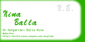 nina balla business card